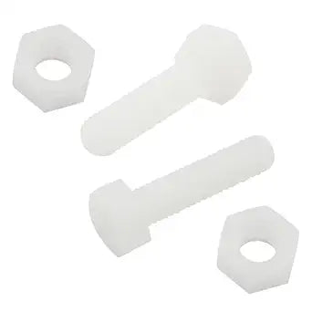 Biaungdo Nylon Hex Bolts, M6 x 25mm, 30 Pair, White
