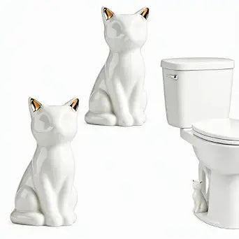 2-Pack Ceramic Toilet Bolt Caps Decorative Fox Design, Decorative Bathroom Accessories, Universal Toilet Bolt Fit, Fox Design