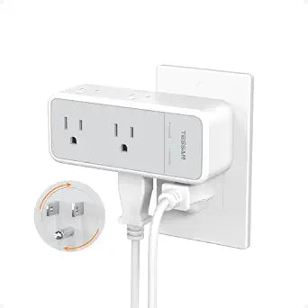 TESSAN 6 AC Outlet Extender Surge Protector 1800J, 360 Rotating Plug
