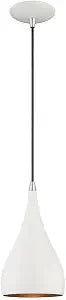 Livex Lighting 41171-69 Metal - 1-Light Mini Pendant, White