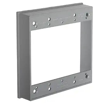 2-Gang Weatherproof Extension Ring, 1-1/32 in, Gray, Pack of 1