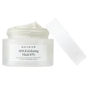 Naturium AHA Exfoliating Mask 10%, Exfoliating Skincare with Glycolic & Lactic Acids, Resurfaces Skin for Radiant Complexion, Vegan & Cruelty-Free, 1.7 oz
