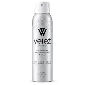 Velež HOCL Hydrating Face Mist, Gentle Facial Spray, Long Lasting Hypochlorous Acid + Pure Water Face & Body Spray (4 Fl Oz)