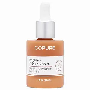 goPure Actives Vitamin C Serum - Brightening Serum with Vitamin C and Ferulic Acid, Face Moisturizing and Anti-Aging Benefits, Improves Skin Discoloration and Visibly Reduces Dark Spots - 1 fl oz