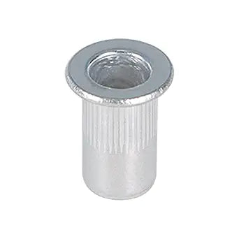 100Pcs Rivet Nuts Kit 10-24 UNC Assortment Kit Aluminum Flat Head Threaded Insert Nutserts Fit for Metal Sheets or Non-Metal Plastic, Wood, and Other Sheets