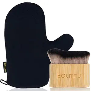 2-in-1 Self Tanning Mitt & Self Tanner Brush Set for Sunless Tanner