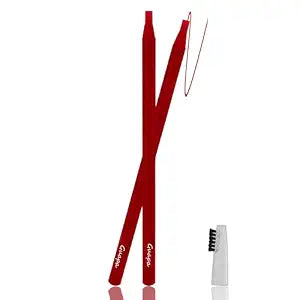 2pcs Permanent Makeup Red Pencil Eyebrow and Lip Mapping with Brush Hard Core Peel Off Lip Tattoo Design Pencil (2pcs)