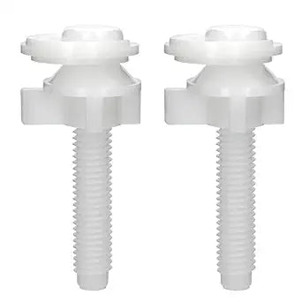 Plastic Toilet Seat Hinge Bolt Screws 2 Pack Toilet Seat Screws Replacement with Nuts and Washers to Fix The Top Mount Toilet Seat