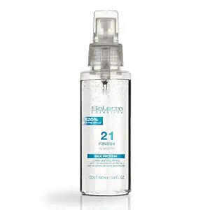 SALERM - Illuminating Hair Spray 21 Finish - 100 ml - with Silk Proteins - Final Illuminating Touch - Hydrates and Adds Shine to Hair - Immediate Result - Heat Protector