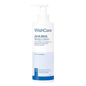 WishCare 10% AHA + 1% BHA Body Lotion for Men & Women - Body lotion for dry skin - Detans, Smooths Rough & Bumpy Skin 200ml