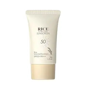 New Irven Rice Ultra-Light Sunscreen SPF 50 PA+++ – Fermented Rice Water + Niacinamide for Sensitive Skin – 1.76 oz
