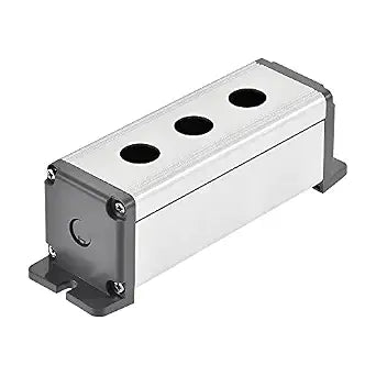 uxcell 3 Holes 16mm Aluminum Switch Button Station Box with a PG7 Cable Gland and Mounting Base
