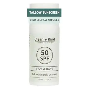 Organic Beef Tallow Sunscreen SPF 50 Zinc Oxide Vanilla Travel