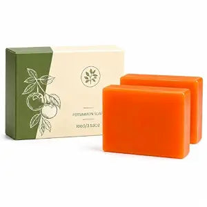 Persimmon Soap for Old People Smell & Nonenal, Deodorizing Body Soap for Age-Related Body Odor, Moisturizing Cleansing Bar for Mature Skin with Natural Persimmon Extract, Men & Women（2 PCS）