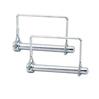 2 Pack 3/8x4inch Trailer Coupler Pin, Heavy Duty Hitch Pin Towing Hitch Accessories Safety Wire Lock Pin Clip for Towing, Secure PTO Shaft, Trailers, RVs, Boats, and Farm Equipment