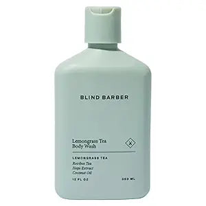 Blind Barber Lemongrass Tea Body Wash for Men - Sulfate-Free Body Soap with Lemongrass Scent - Leaves Skin Clean & Hydrated - Paraben-Free & Cruelty-Free, No Artificial Dyes (12 Fl oz)