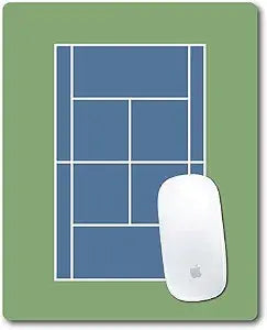 Racquet Inc Tennis Court Mouse Pad  Green Desk Mousepad with Fabric Surface  Tennis-Themed Office Accessory for Work or Gaming  Compatible with Optical and Laser Mice