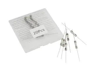 MFLAMO T15A Fuses T15AH250V Ceramic Axial Lead Fuse 5x20mm/0.2''x0.79'' Delay Slow Melting 15AMP 250V Delay Fuse Packag in a Clear Environmental Protection Plastic Box (20PCS), Silver