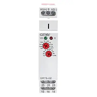 GEYA Delay On Single Function Time Relay 2 Outputs 16A Electronic Adjustable Power ON Timer Delay Relay Rail Modular(GRT8-A2,AC/DC12V-240V)