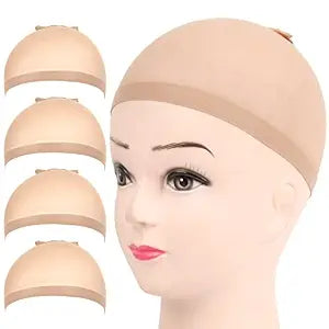 Fandamei Wig Cap, 4PCS Nylon Wig Caps Nude for Women, Stocking Wig Caps for Halloween, Cosplay. Wig Cap for Women, Men, Kids, Stocking Caps for Wigs