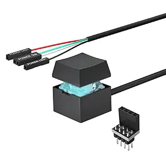 Desktop Computer PC Mechanical Power Switch: LED Power On/Off Button Extension for Motherboard Boot