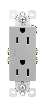 Legrand radiant 15 Amp Decorator Duplex Outlet Gray 1 Pack