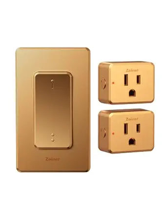 Zoiinet 2-Gang Wireless Outlet Switch, Upgrade Dual Remote Control Outlet