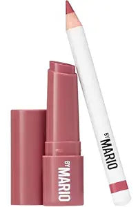 MAKEUP BY MARIO Rosewood Glow Lip Kit ��� Mini MoistureGlow Plumping Lip Serum & Ultra Suede Sculpting Lip Pencil, Rich Mauve ��� Hydrating Plumping Lip Duo, Travel Size
