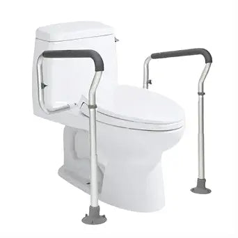 VEVOR Toilet Safety Rail, Bathroom Toilet Seat Safety Frame, Adjustable Width & Height Fit Most Toilets, 300lbs Capacity, Medical Toilet Handles with Padded Armrests for Handicap, Elderly, Disabled