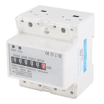Kilowatt Usage Meter, 220V/230V 50/60Hz Single Phase KWh Meter, 4P DIN Rail Electric Energy Meter with Double Color LED, 10-40A Electricity Power Consumption Wattmeter
