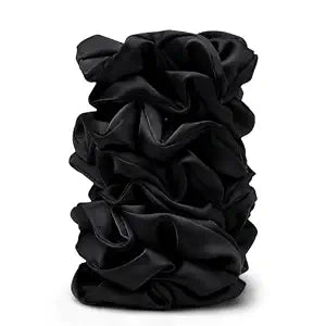 Satin Scrunchies for Women – 8PCS Black Silk Hair Ties – No Crease, Frizz-Free, Gentle Elastic Hair Bands for Thick & Thin Hair, Soft & Stylish Hair Accessories Gifts