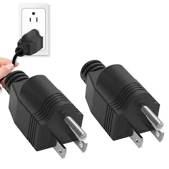 2 Pack Replacement Plug 3 Prong, 3 Prong Plug 15A 125V, Black