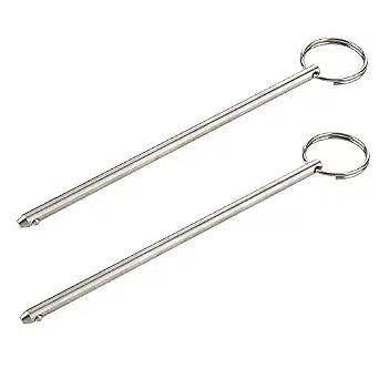 2 Pack Long Quick Release Pin, Diameter 0.236"(6mm), Usable Length 5-3/4"(146mm), Overall Length 6.3"(160mm), Full 316 Stainless Steel, Bimini Top Pin, Marine Hardware