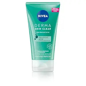 NIVEA Derma Skin Clear Anti-Blemish Peeling 150 ml – Exfoliating Clarifying Gel with Salicylic Acid, Sea Salt & Niacinamide for Pore-Refining Face & Body Care