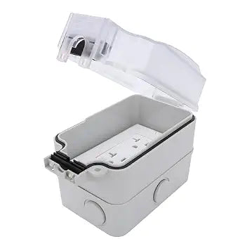 Baomain 1-Gang Weatherproof Electrical Box & 20A Standard Duplex Outlet UL