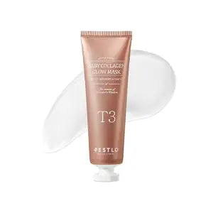 PESTLO Baby Collagen Glow Mask 2.36 fl.oz - Korean Peel Off Facial Mask Infused with Reallagen/T3 Vegan Collagen, Aginon, Volufiline for Hydrating, Firming, Glow, Glass Skin