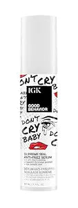 IGK Good Behavior Anti-Frizz Smoothing Serum – Boosts Shine, Seals Out Humidity, UV & Heat Protection, For Dry Frizz-Prone Hair, 1.3 oz