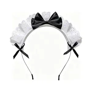 Black Women Girls for Lolita Headband Lace Bow Hair Band Maid Anime Cosplay Headwear Ribbon Bowknot Women's Fashion Headbands Cute Hair Band Party Hair Accessories