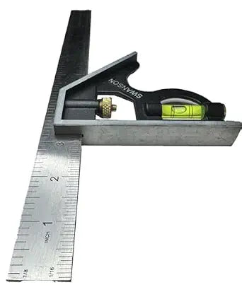 Swanson 12-Inch Combo Square with Stainless Steel Rule, Zinc Body, TC132