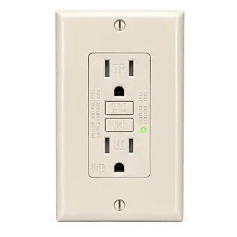 15 Amp GFCI Outlet, Self-Test Tamper-Resistant and Weather-Resistant Receptacle, 120V, Miswire Protection, UL 943 Compliant, Ivory, 1 Pack