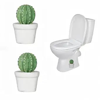 2 Pcs Ceramic Cactus Toilet Floor Bolt Caps, Animal Toilet Bolt Covers Decorative, Decorative Bathroom Toilet Bolt, Toilet Bolt Cover for Bottom Easy Installation (Cactus-A)
