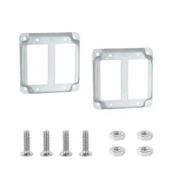 4 Inch Square Double Decorate Switch Electrical Box Cover, Pack of 2