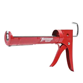 Newborn 189D Drip-Free Super Ratchet Rod Cradle Caulking Gun, 1/10 Gallon Cartridge, 6:1 Thrust Ratio, Red