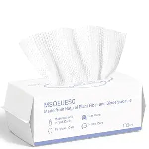Disposable Face Towel, MSOEUESO Cotton Facial Tissues, Dry Face Cloths, Thick Facial Wipes, Makeup Remover Wipes, Ultra Soft for Adults and Baby 100 count, 1 pack