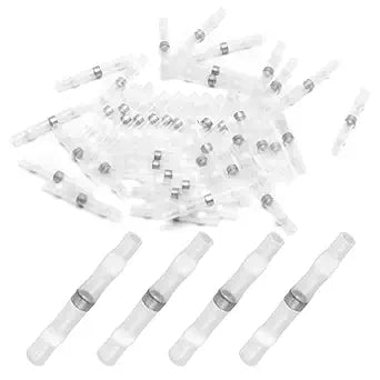 Solder Seal Wire Connectors, 26-24 AWG, White, 100 Pcs