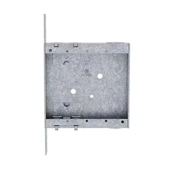 RACO 418 1-Inch Deep Switch Electrical Box, Welded with Side Stud Bracket, (2) 1/2-Inch End Knockouts, (4) NMSC Cable Clamps, 4-Inch x 4-Inch, Gray