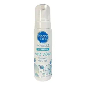 No-Rinse Foaming Hand Wash, 8 fl oz: Waterless, Rinse Free Foam Cleanser Leaves Hands Clean and Moisturized - Cleansing Foam Providing Easy Wipe Off for Elderly, Adults, Camping
