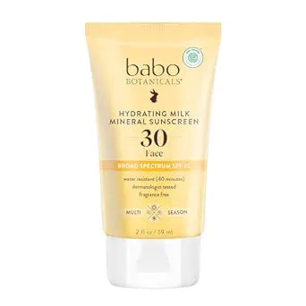 Babo Botanicals Hydrating Milk Mineral SPF 30 - EWG Verified - Dewy Finish