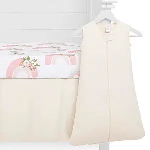 Evolur Rainboho 3 Piece Crib Bedding Set, Machine Washable, Soft and Breathable Toddler Bedding Set, Includes Fitted Sheet, Wearable Blanket and Crib Skirt