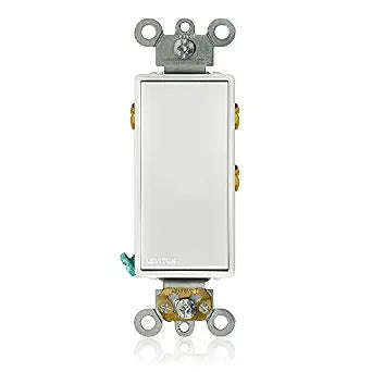 Leviton 15 Amp, 120/277 Volt, Decora Plus Rocker, Single-Pole Double Throw, Center Off, Maintained Contact, 5685-2W, White